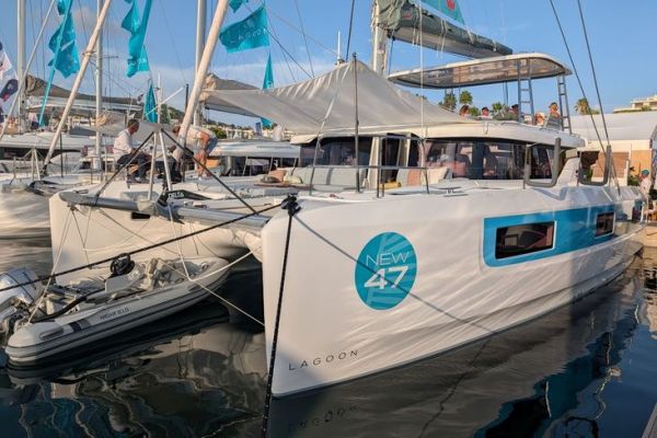 The Lagoon 47, unveiled at the Cannes Yachting Festival