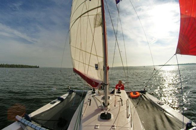 View of the trimaran Astus 24 from Astus Boats