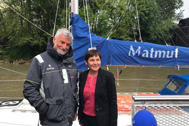 Annick Girardin, the new Minister for the Sea, with Jean-Luc Van den Heede