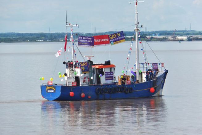 Protest boat for the Brexit
