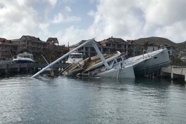 Wreck in St-Martin after the passage of cyclone Irma