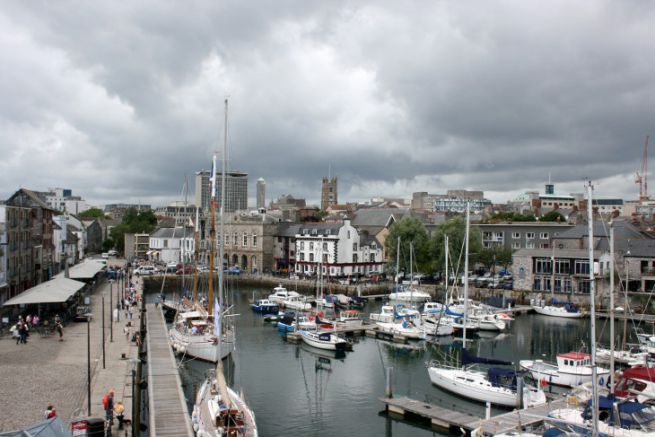 The port of Plymouth in the United Kingdom