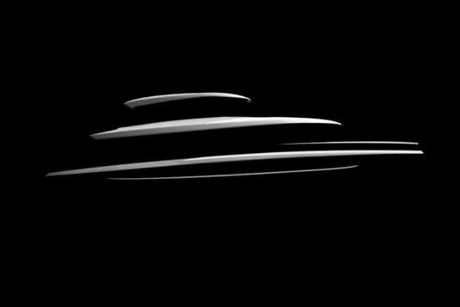Silhouette of the Cetera Yacht 62