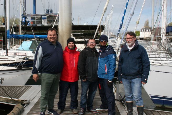 Eric Bretagne (right), with a group of future boat licence trainers