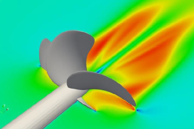 CFD calculation on a boat propeller