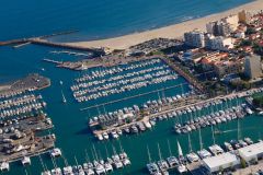 Aerial view of the port of Canet en Roussillon