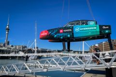 Emirates Team New Zealand's hydrogen powered chase boat