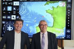 Philippe Guign, left, for the launch of a Virtual Vende Globe