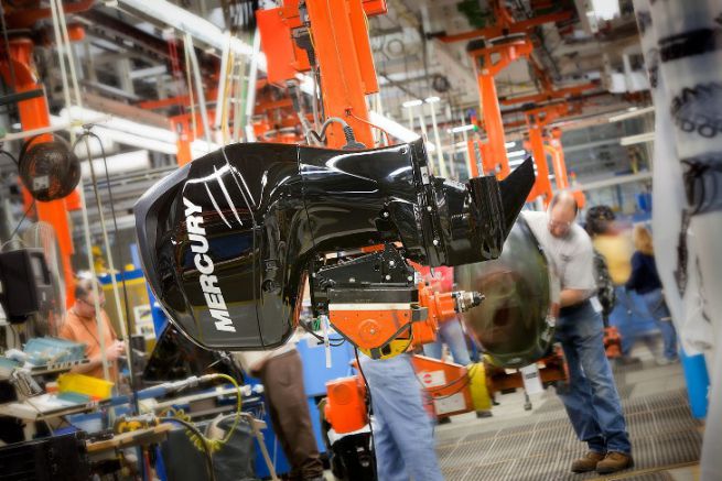 Outboard engine production at Mercury Marine's Fond du Lac plant